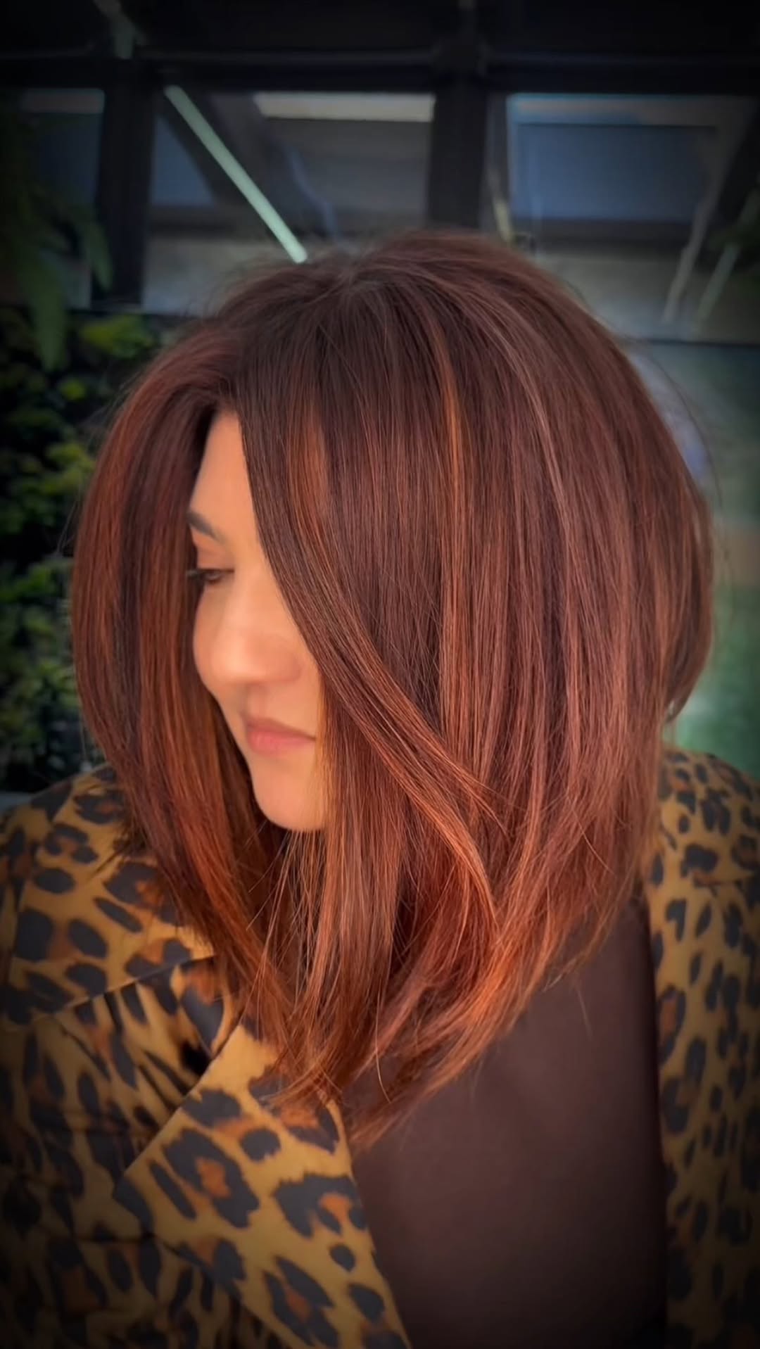 Radiant Copper Lob with Soft Layers
