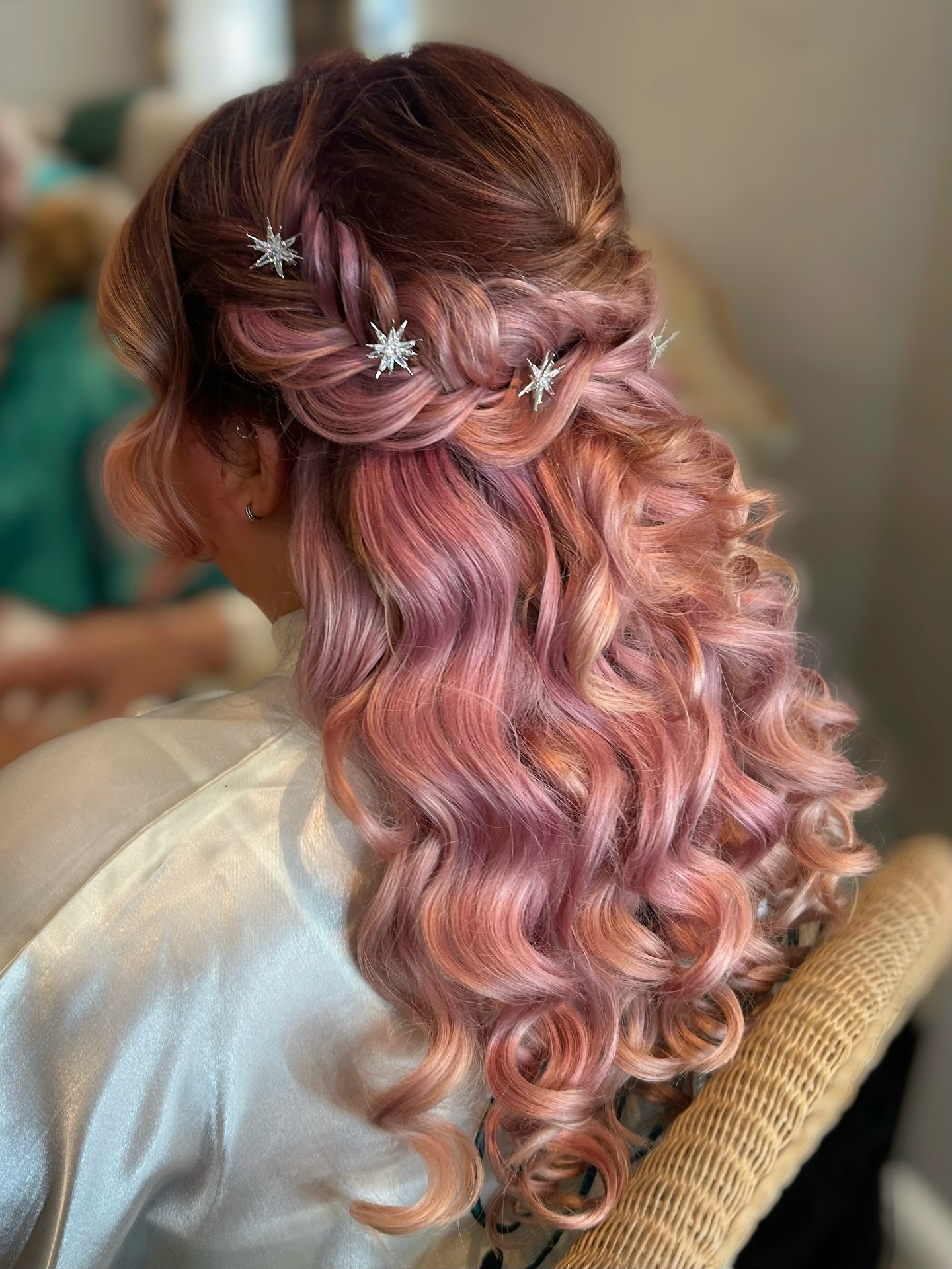 Starry-Night Rose Gold Waterfall Braid