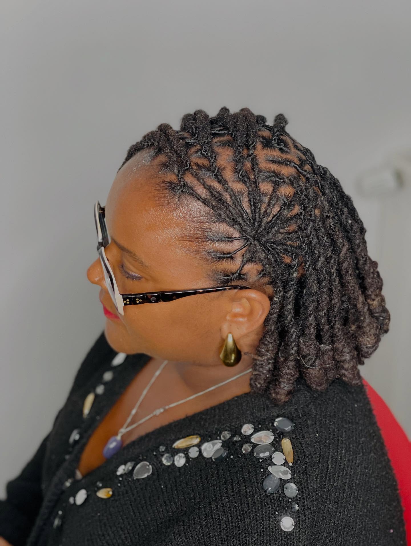 Stylish Twisted Dreadlock Bob with Defined Parting