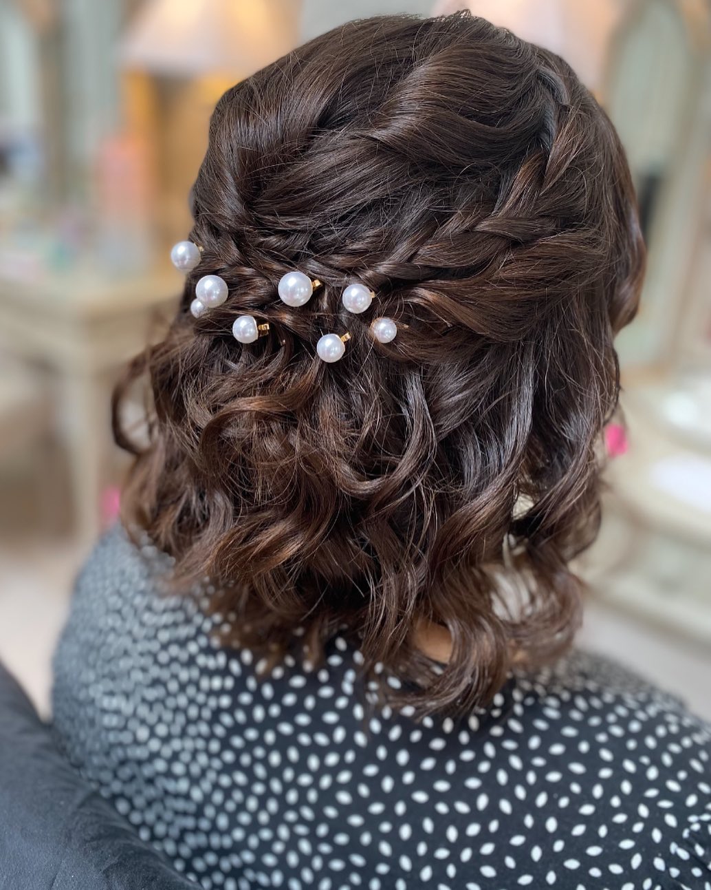 Elegant Braided Half-Up Hairstyle with Pearls