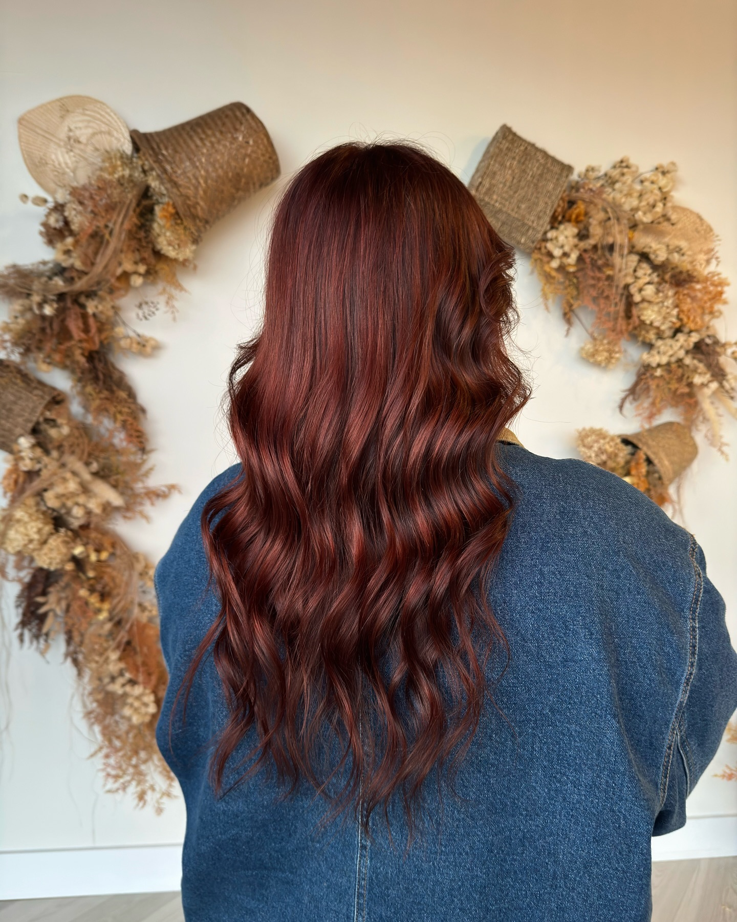 Rich Cherry Red Waves with Natural Movement