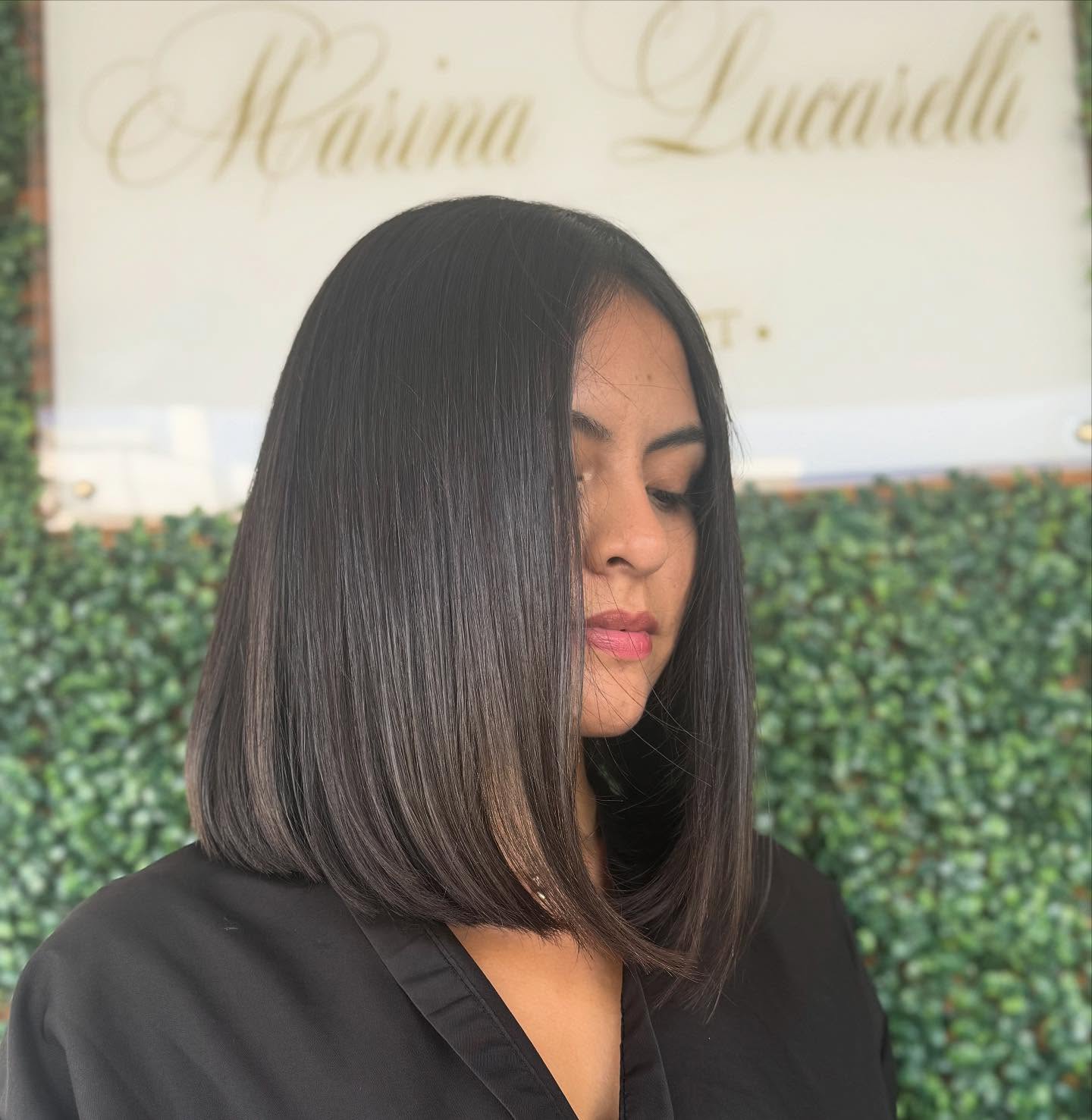 Sleek Blunt Bob with Subtle Angles