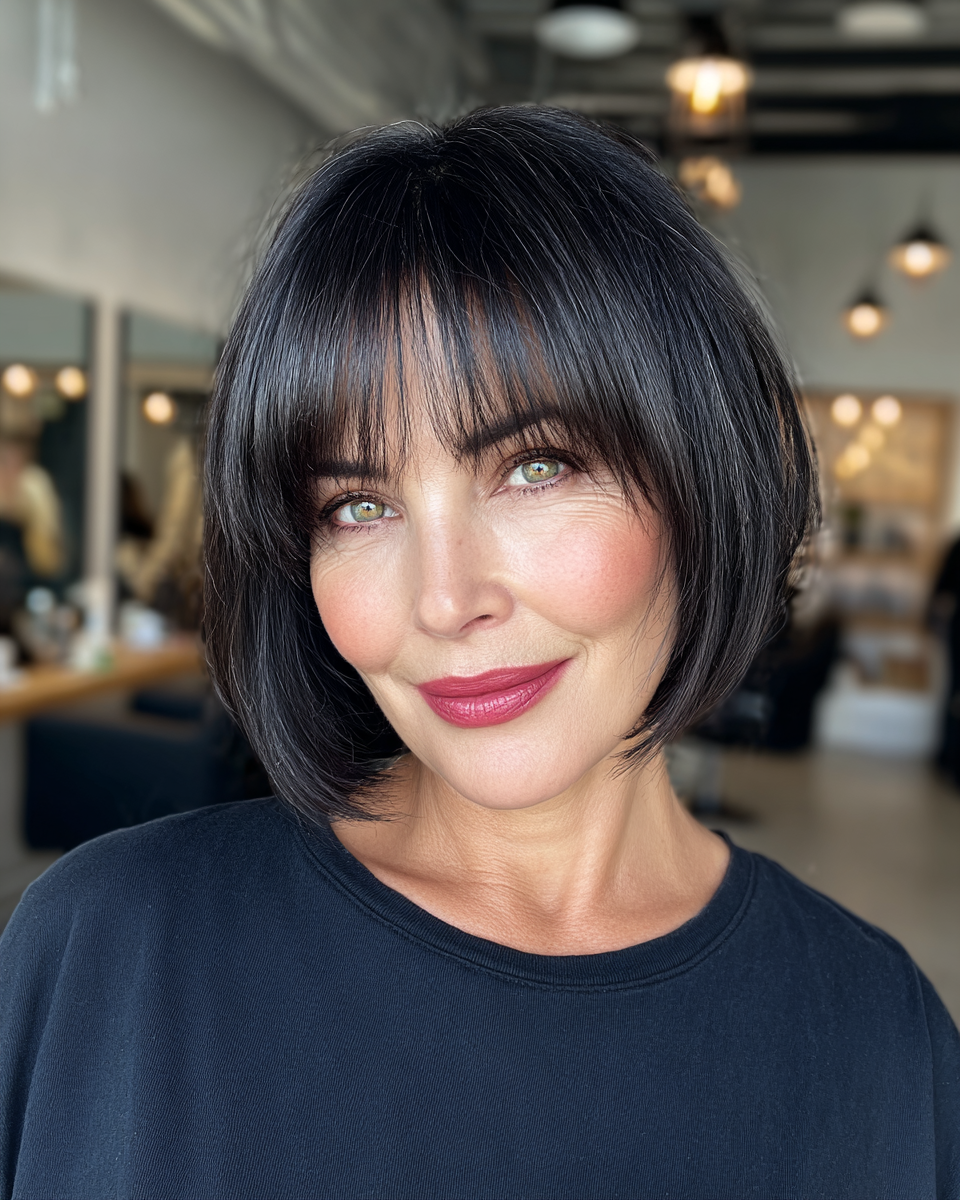Stylish Choppy Bob with Wispy Bangs