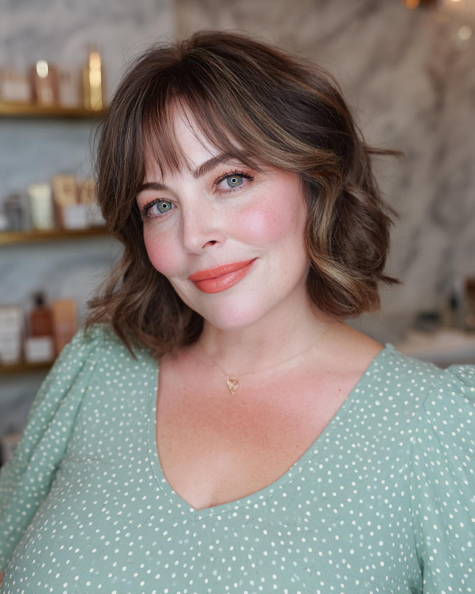 Textured Chin-Length Bob with Soft Face-Framing Layers