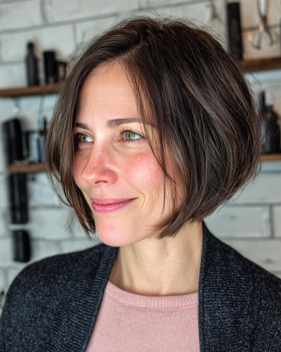 Textured Chin-Length Bob with Soft Layers