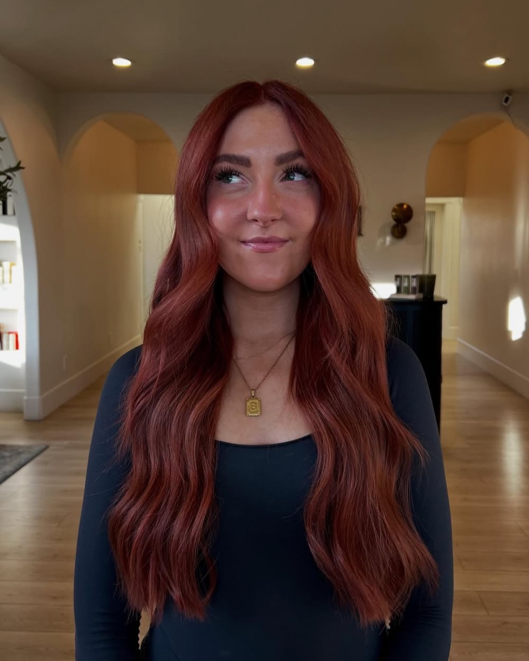 Warm Auburn Waves with Subtle Layers