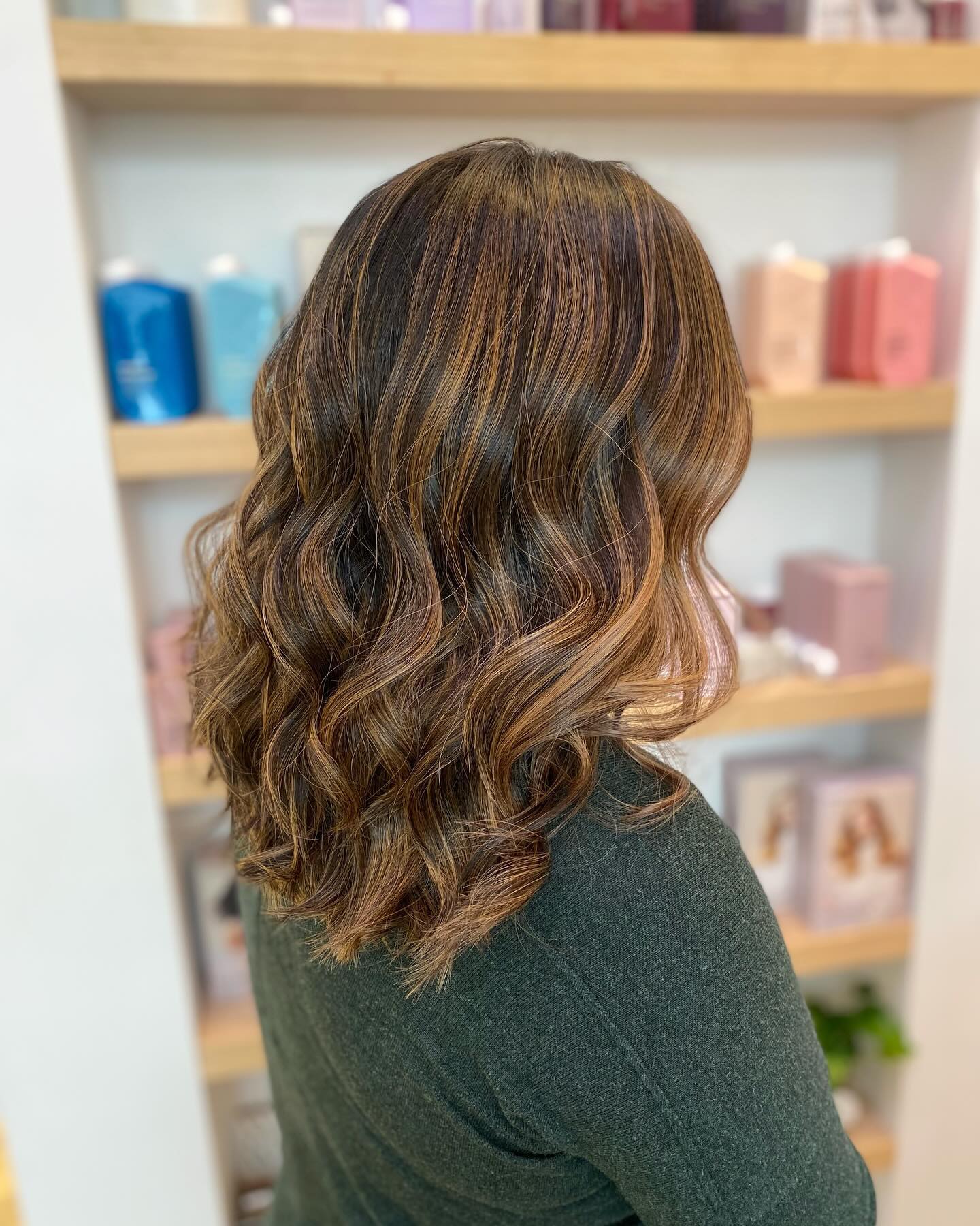 Warm Caramel Waves with Soft Layers