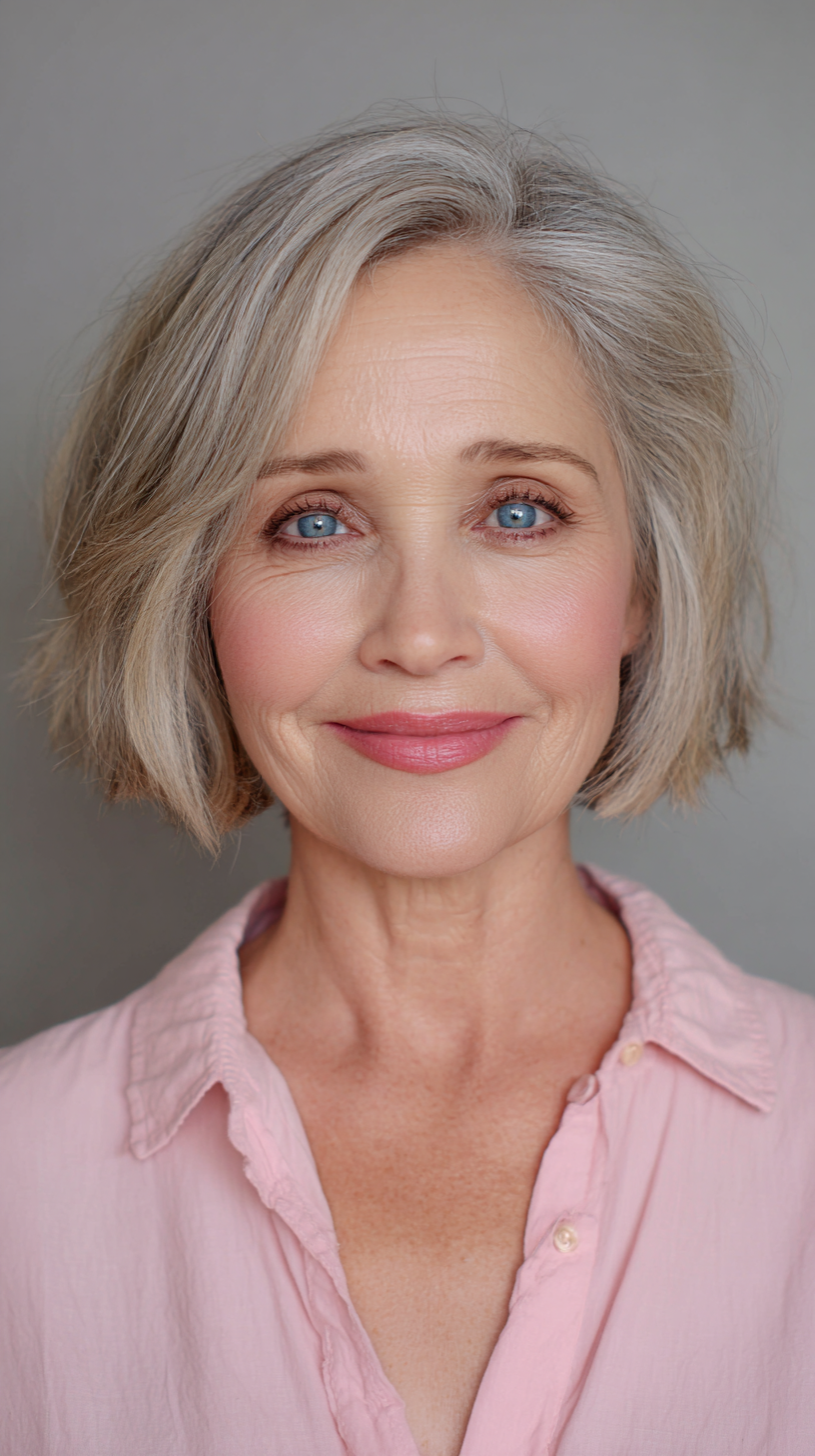 Chic Textured Lob with Wispy Ends