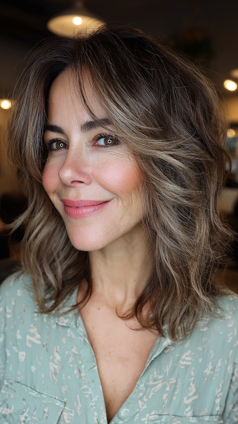 Chic Textured Shoulder-Length Cut with Face-Framing Layers