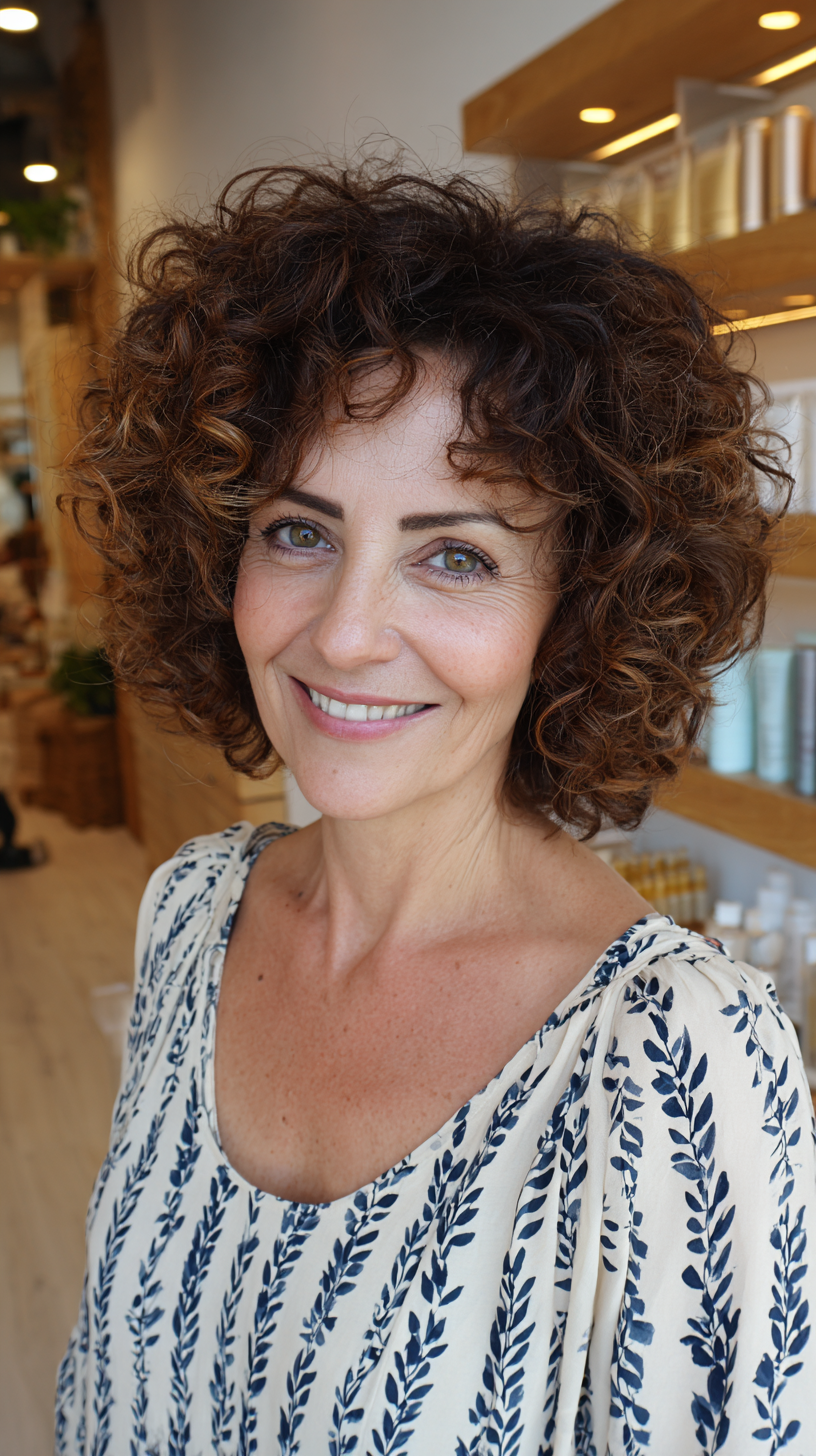 Effortlessly Bouncy Curly Shoulder-Length Cut