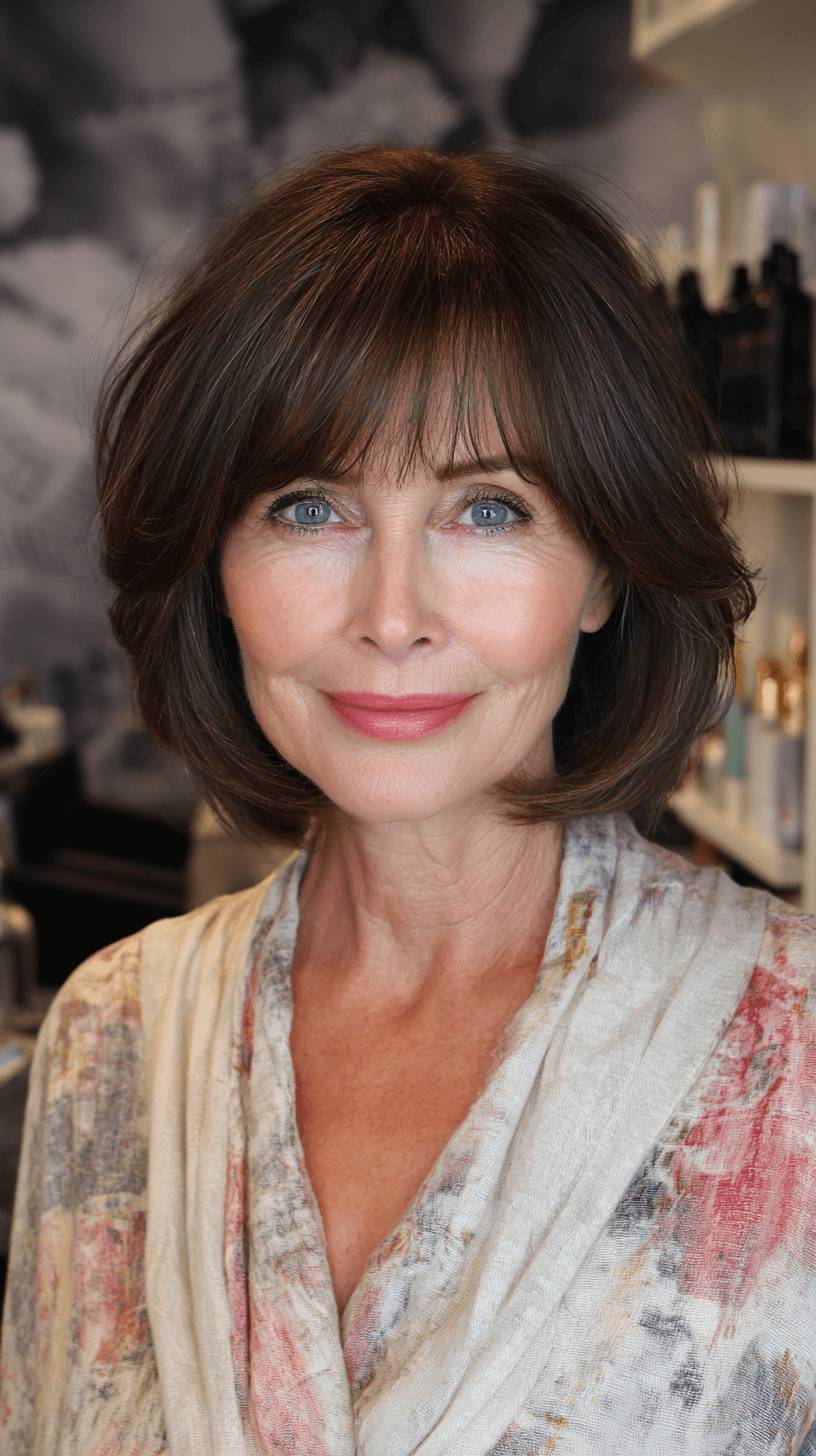 Softly Layered Bob with Subtle Bangs