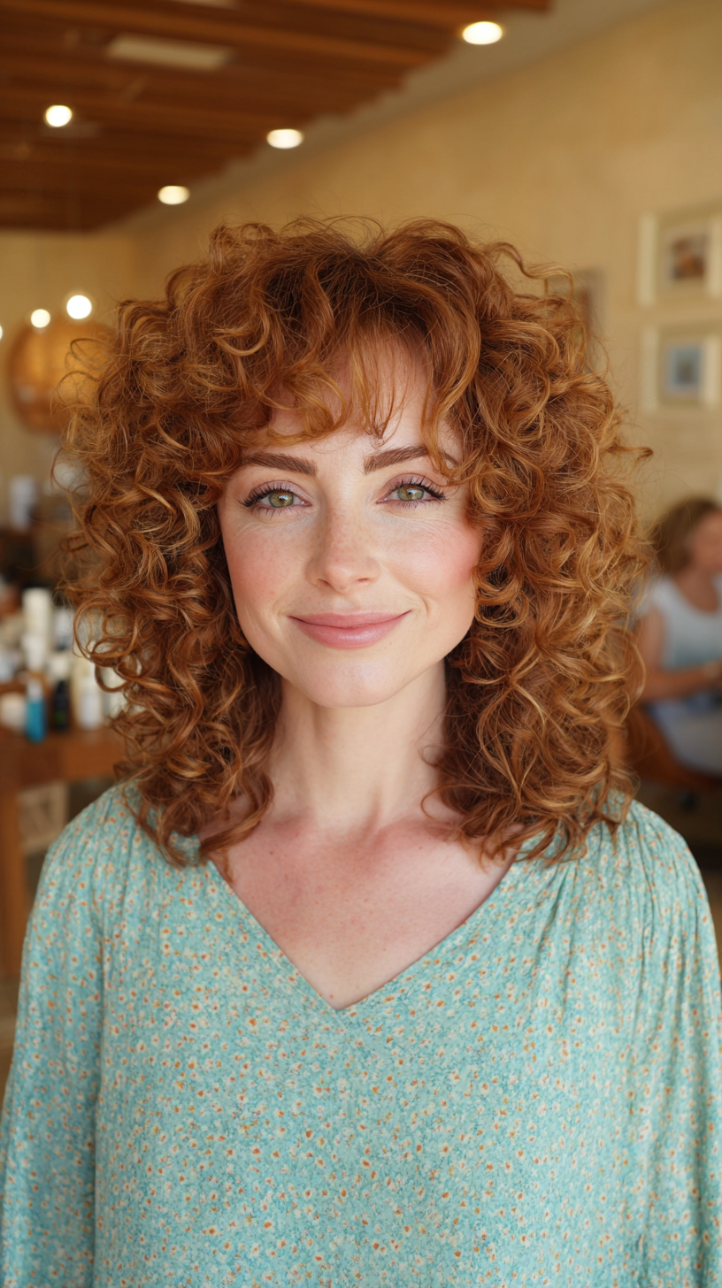 Textured Bouncy Curly Cut with Framing Layers