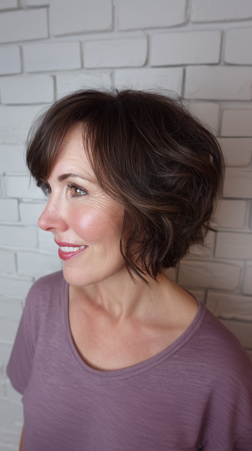 Textured Layered Bob with Soft Waves