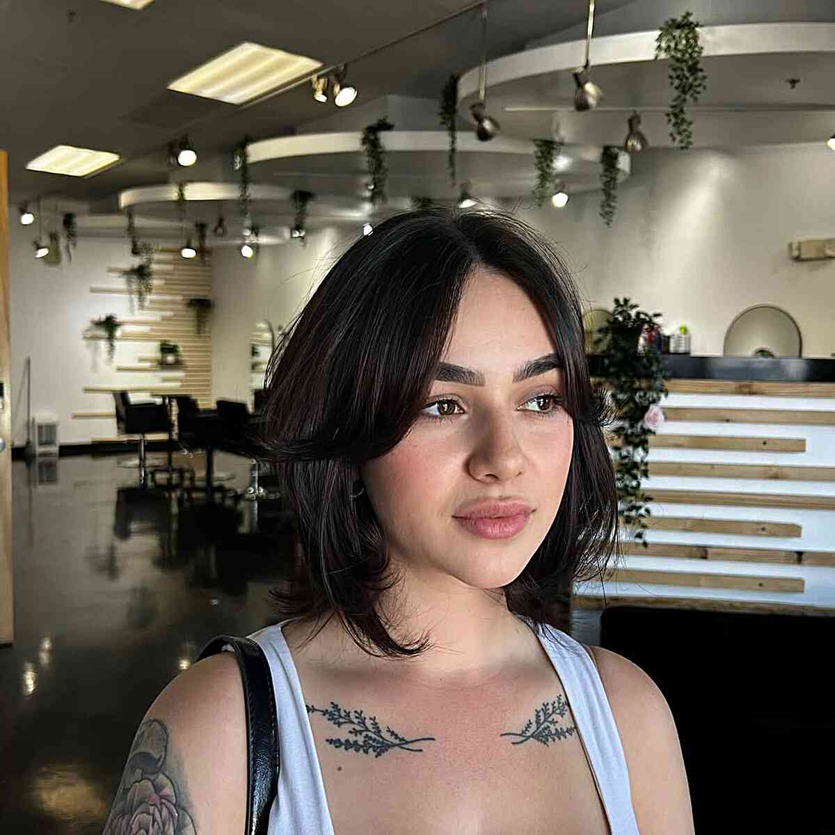 Trendy Curtain Bangs with Soft Layers