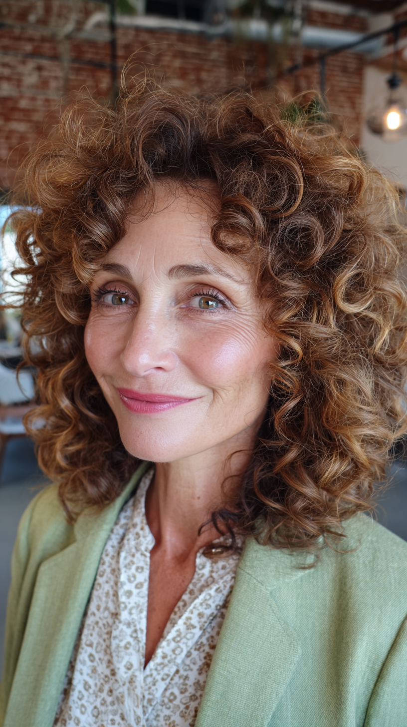 Voluminous Curly Shoulder-Length Cut