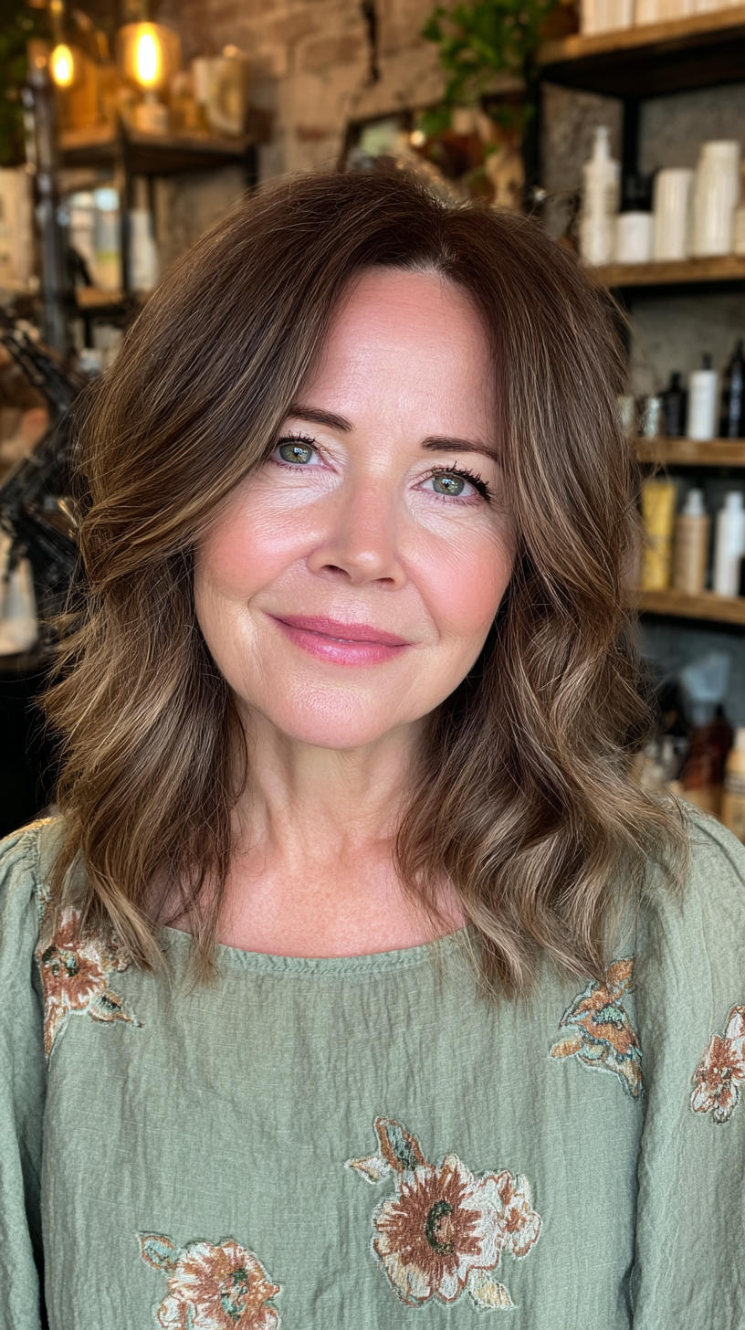 Warm Chestnut Waves with Subtle Layers