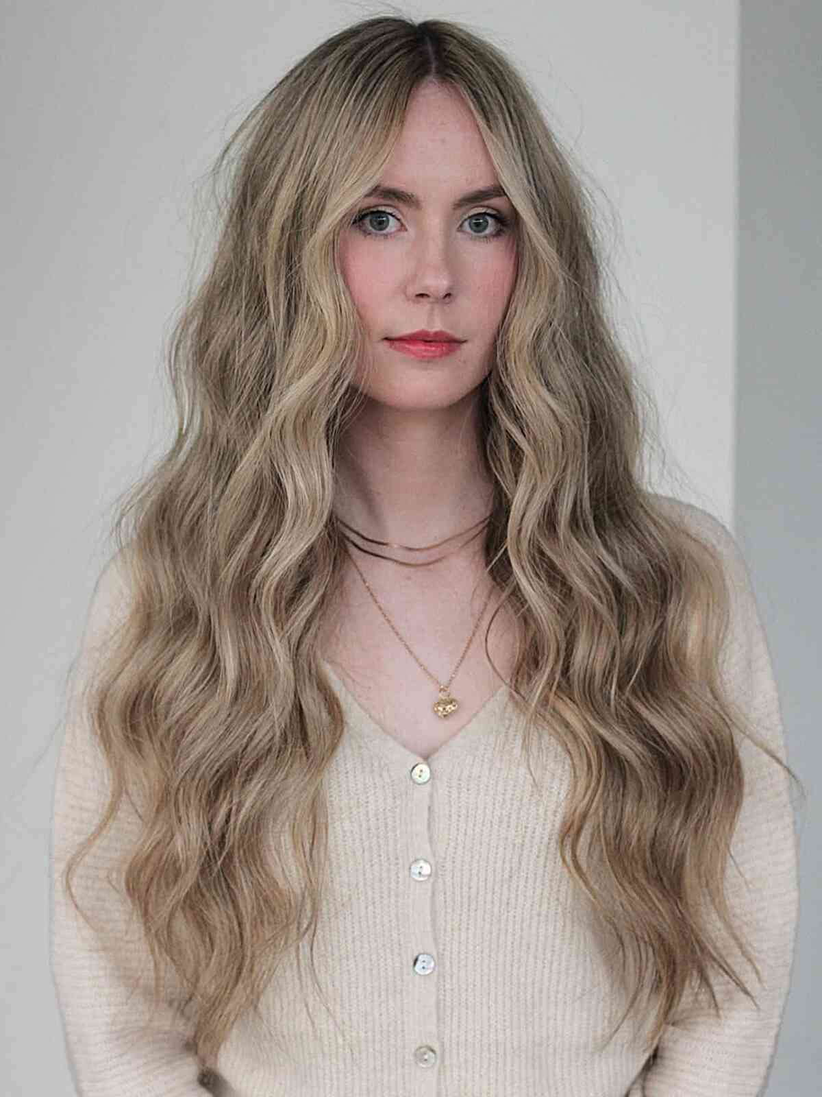 Winter Blonde Waves with Textured Layers