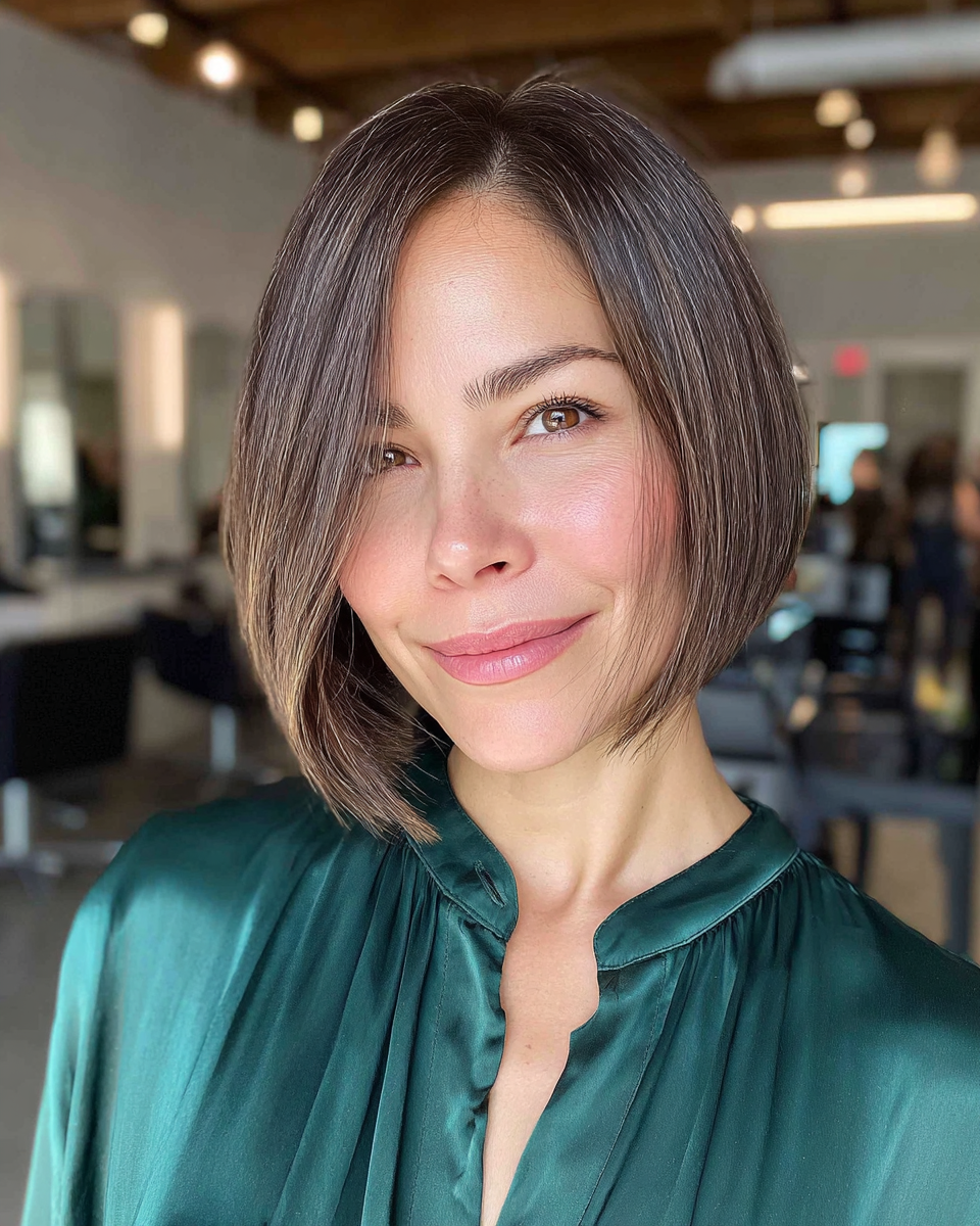 Chic Asymmetrical Chin-Length Bob