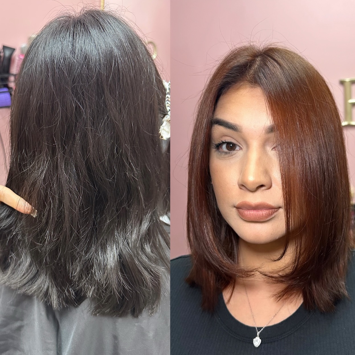 Chic Long Bob with Subtle Copper Highlights