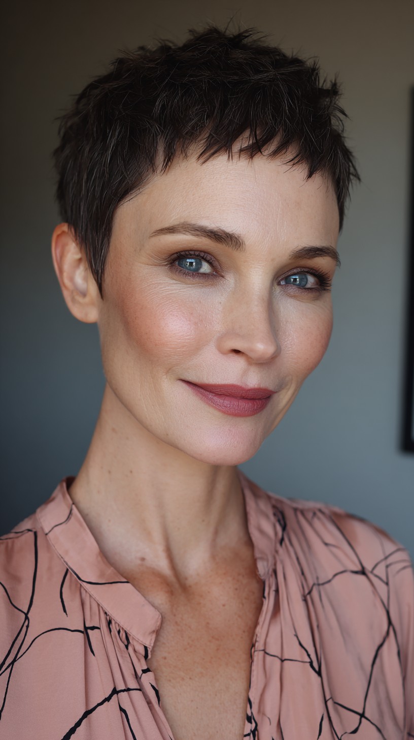 Edgy Textured Pixie Cut for Fine Hair