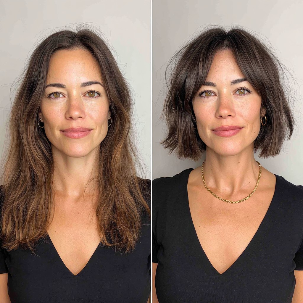 Effortless Brunette Bob with Textured Waves