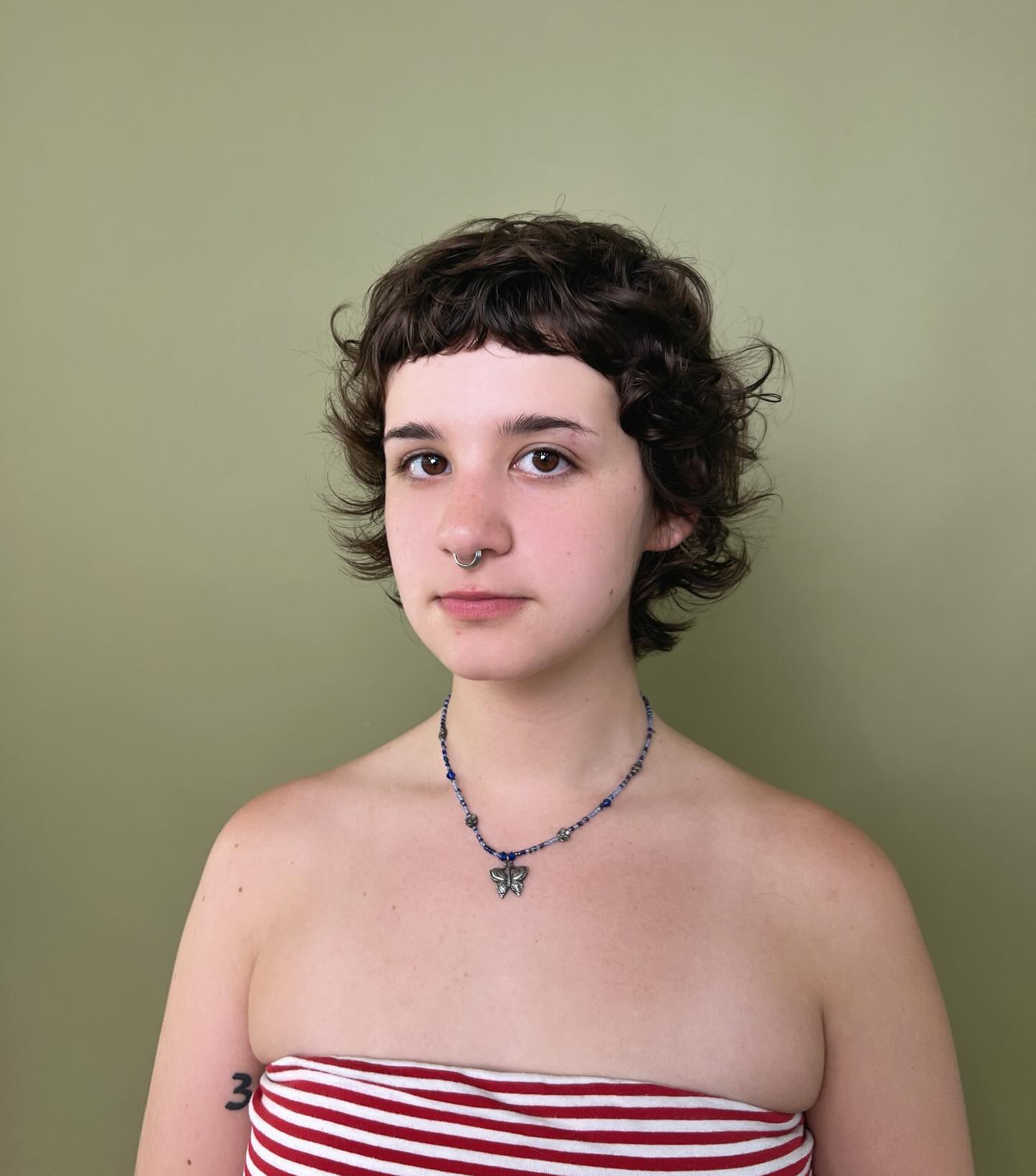 Playful Curly Shag with Micro Fringe
