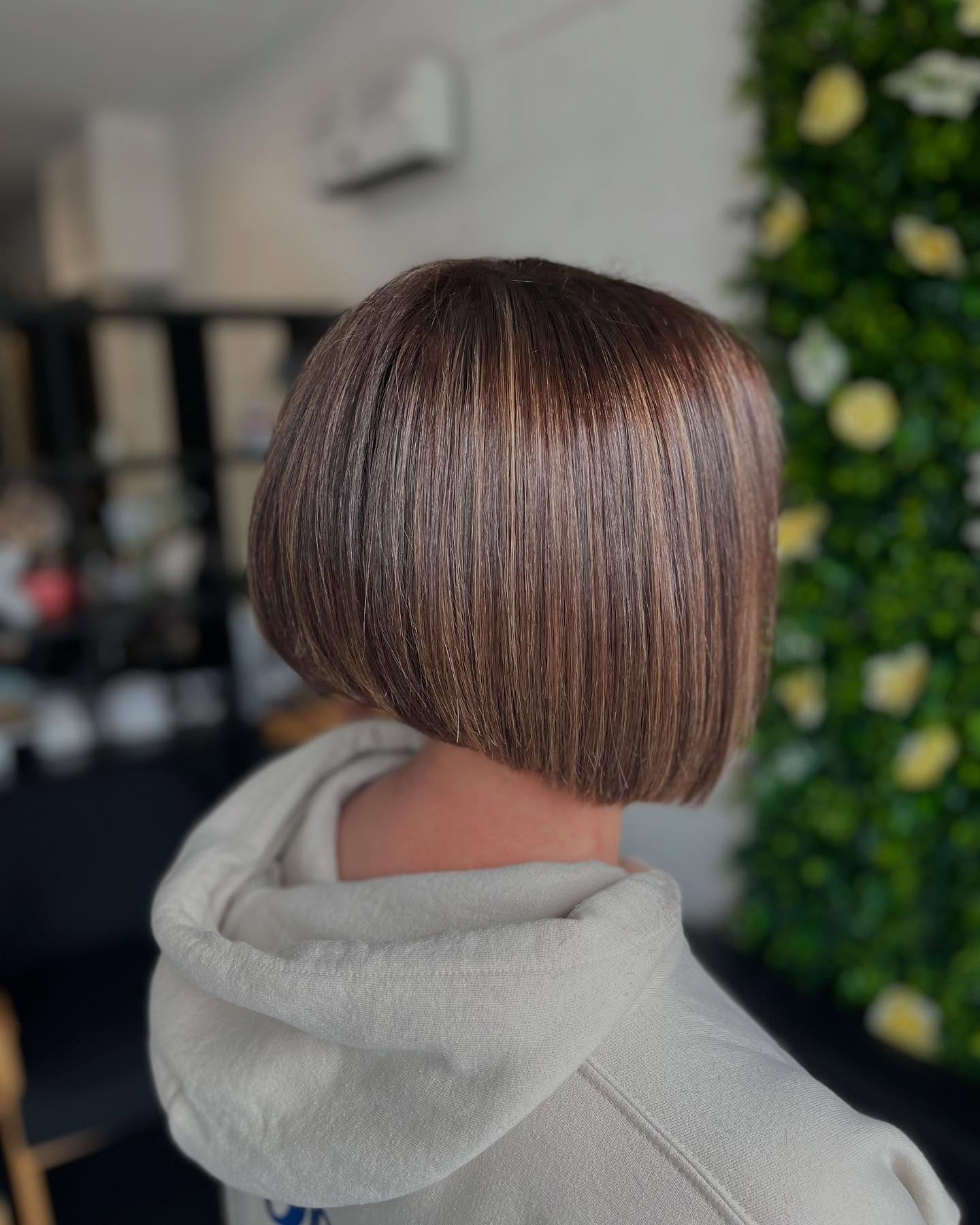 Sleek Blunt Bob with Subtle Highlights