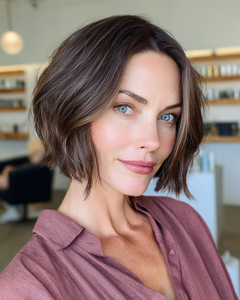 Textured Chin-Length Bob with Subtle Movement