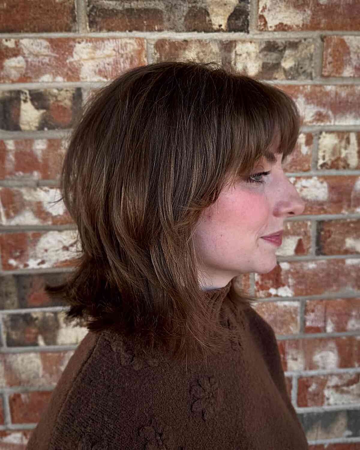 Textured Medium Shag with Soft Bangs
