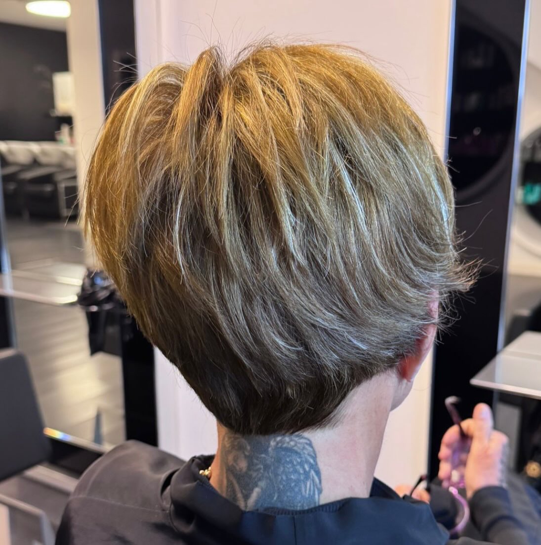 Textured Short Bob with Subtle Highlights