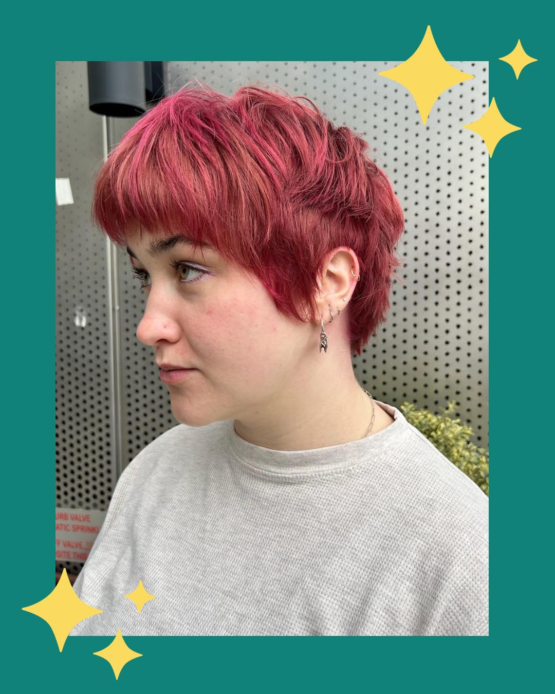 Vibrant Short Choppy Cut with Textured Bangs