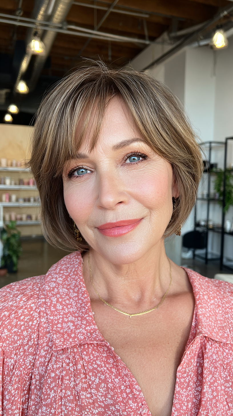 Chic Softly Layered Bob with Subtle Highlights