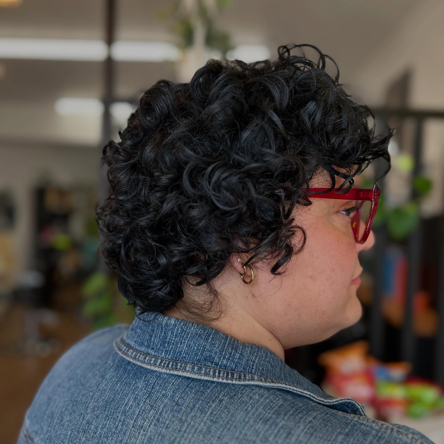 Bold Curly Pixie with Textured Layers
