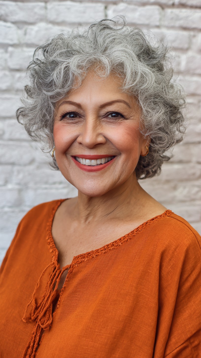 Charming Silver Voluminous Curls