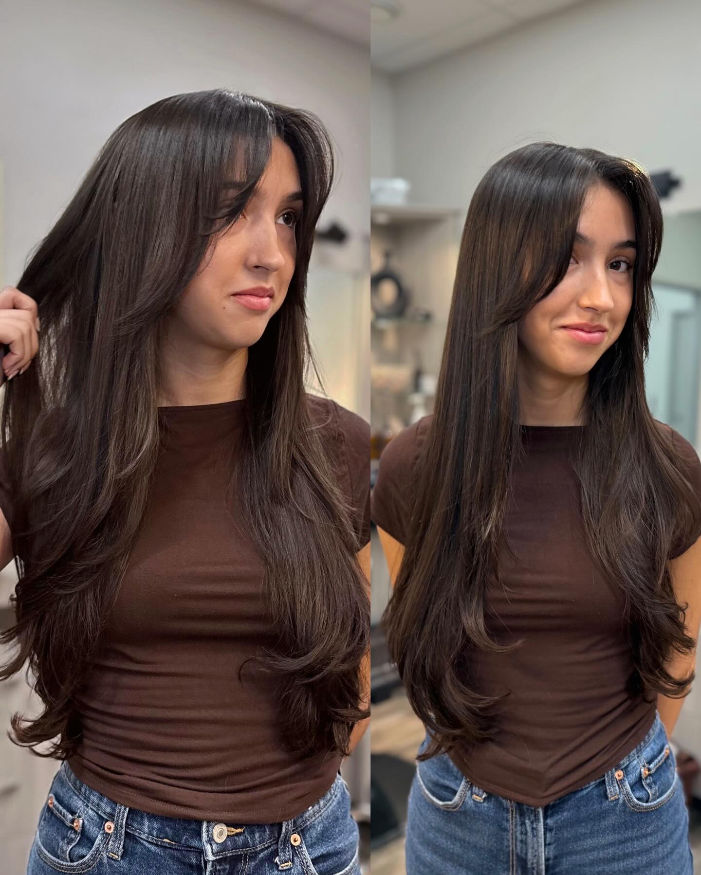 Chic Long Layered Cut with Face-Framing Layers