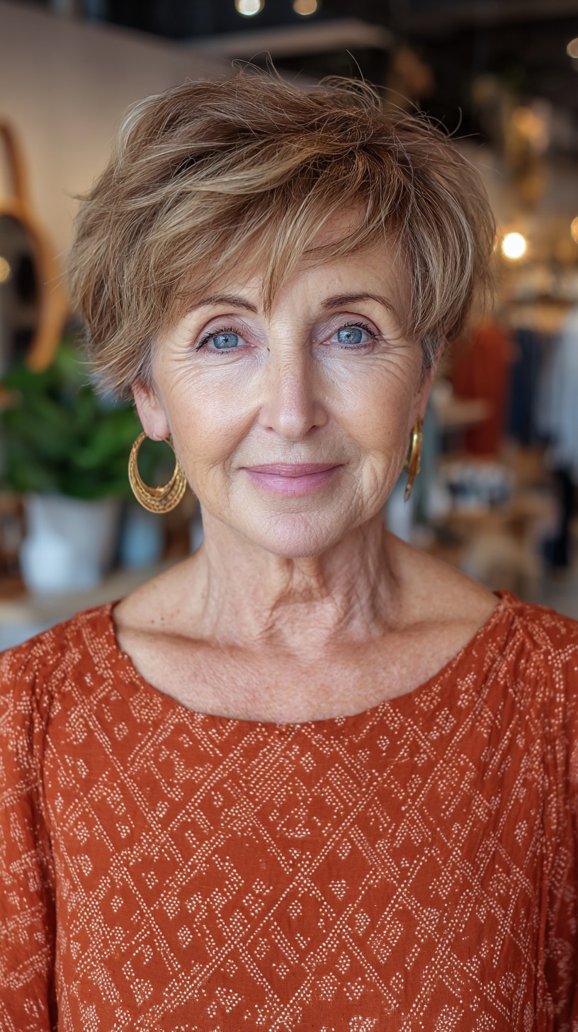 Dynamic Short Layered Cut with Copper Highlights