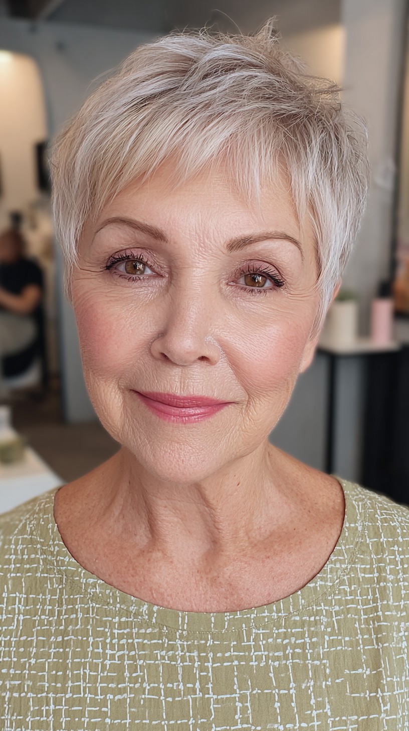 Feathered Silver Pixie with Natural Texture