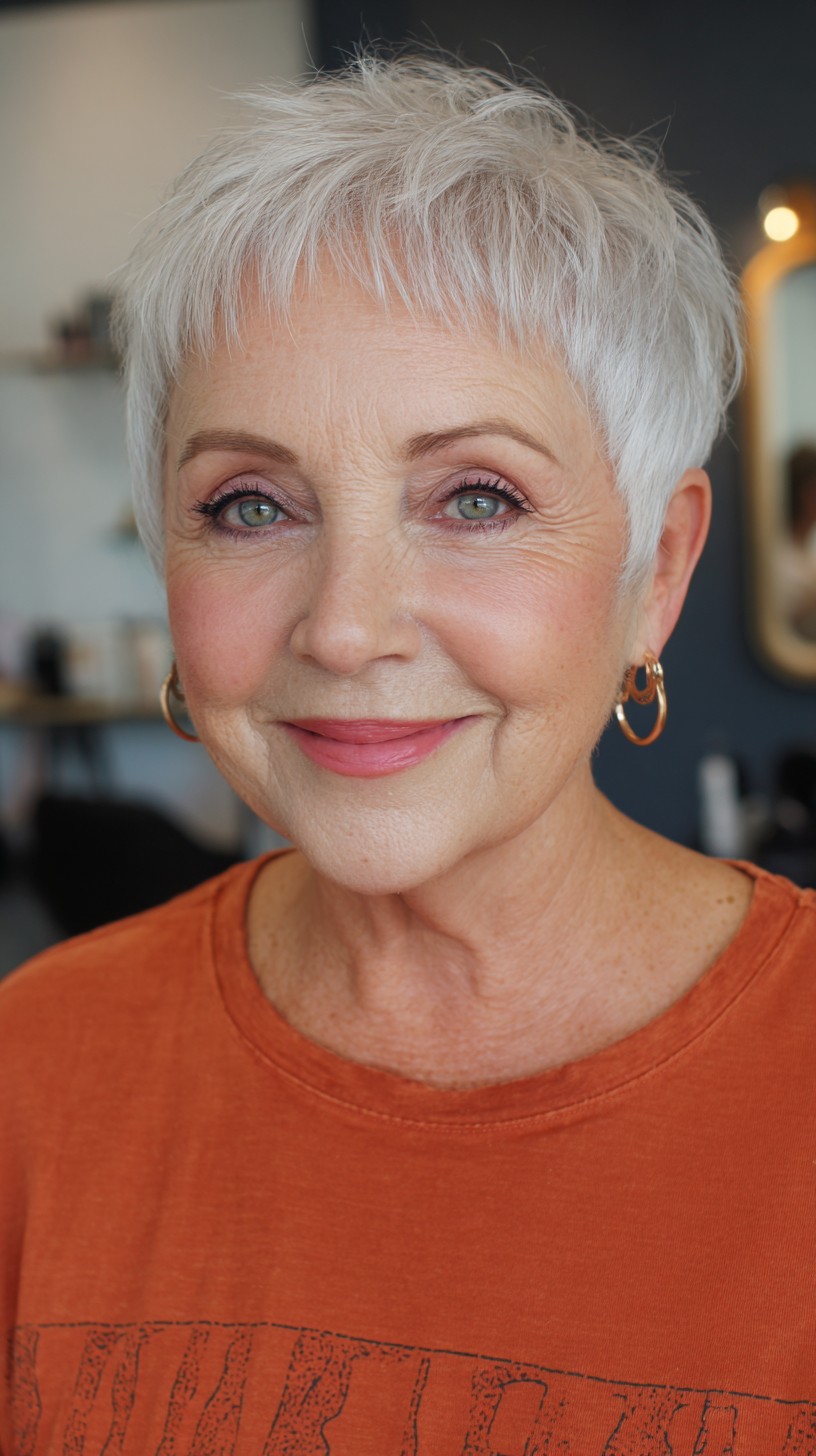 Modern Silver Pixie with Textured Layers