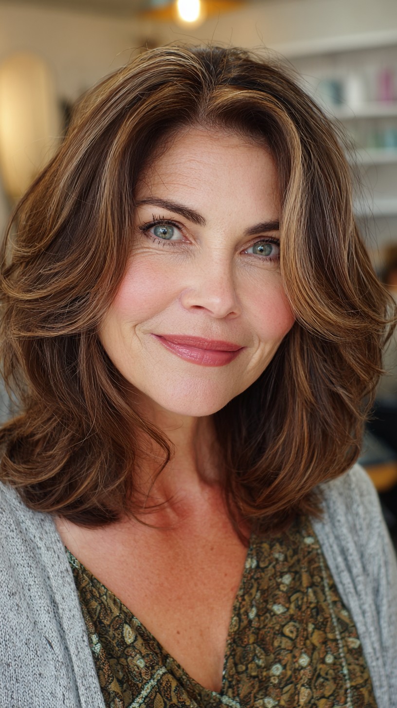 Natural Cinnamon Swirl Cascade for Thick Wavy Hair