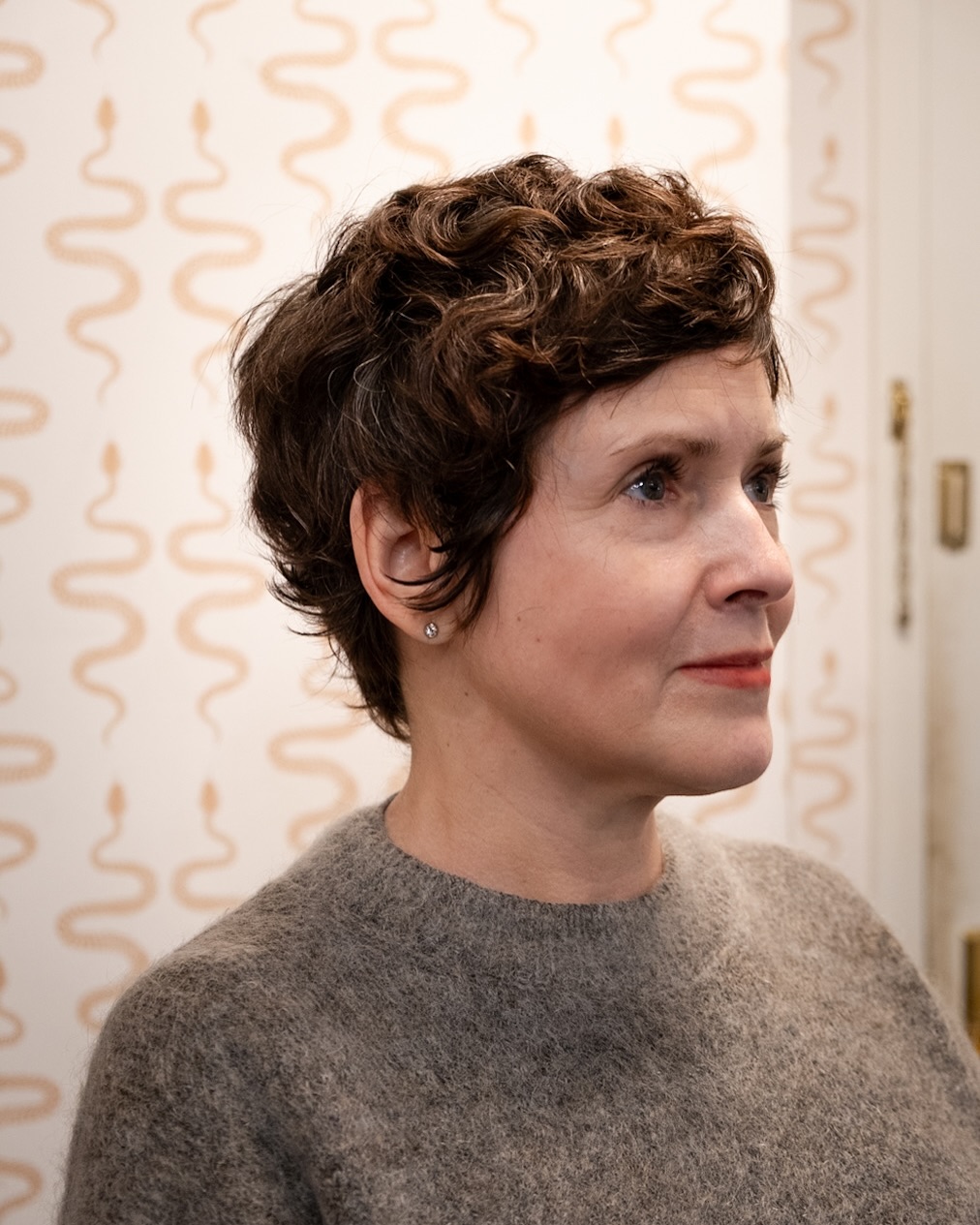 Playful Curly Pixie with Soft Texture