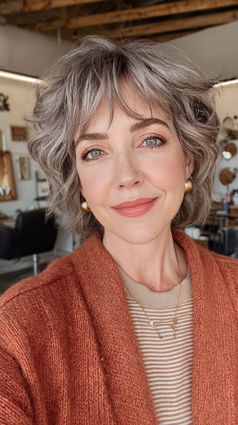 Playful Silver Waves with Textured Layers