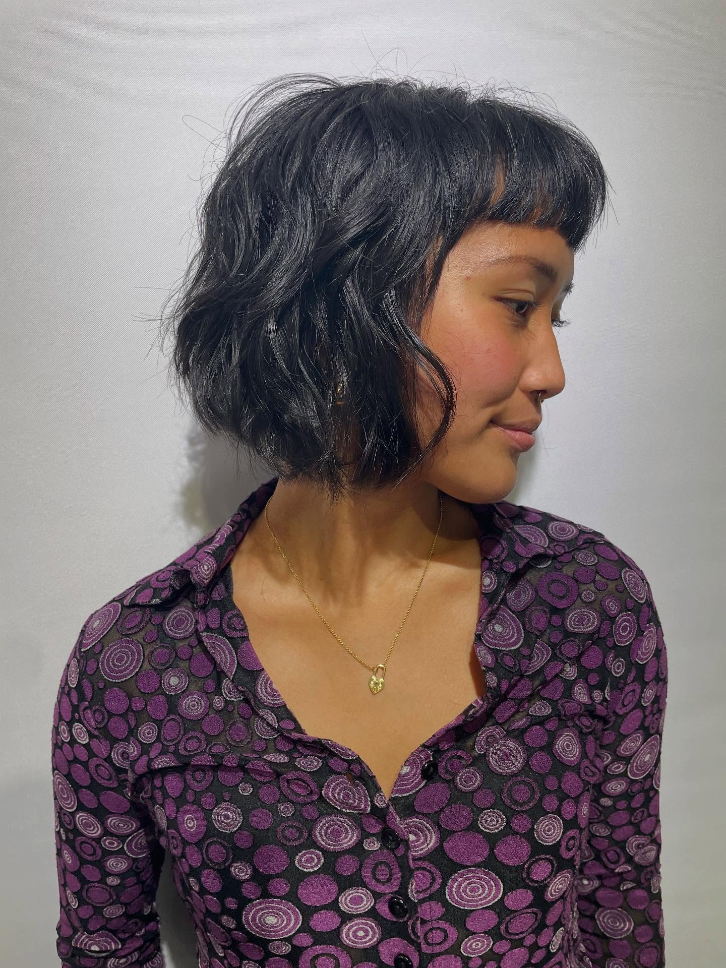 Playful Textured Bob with Soft Fringe