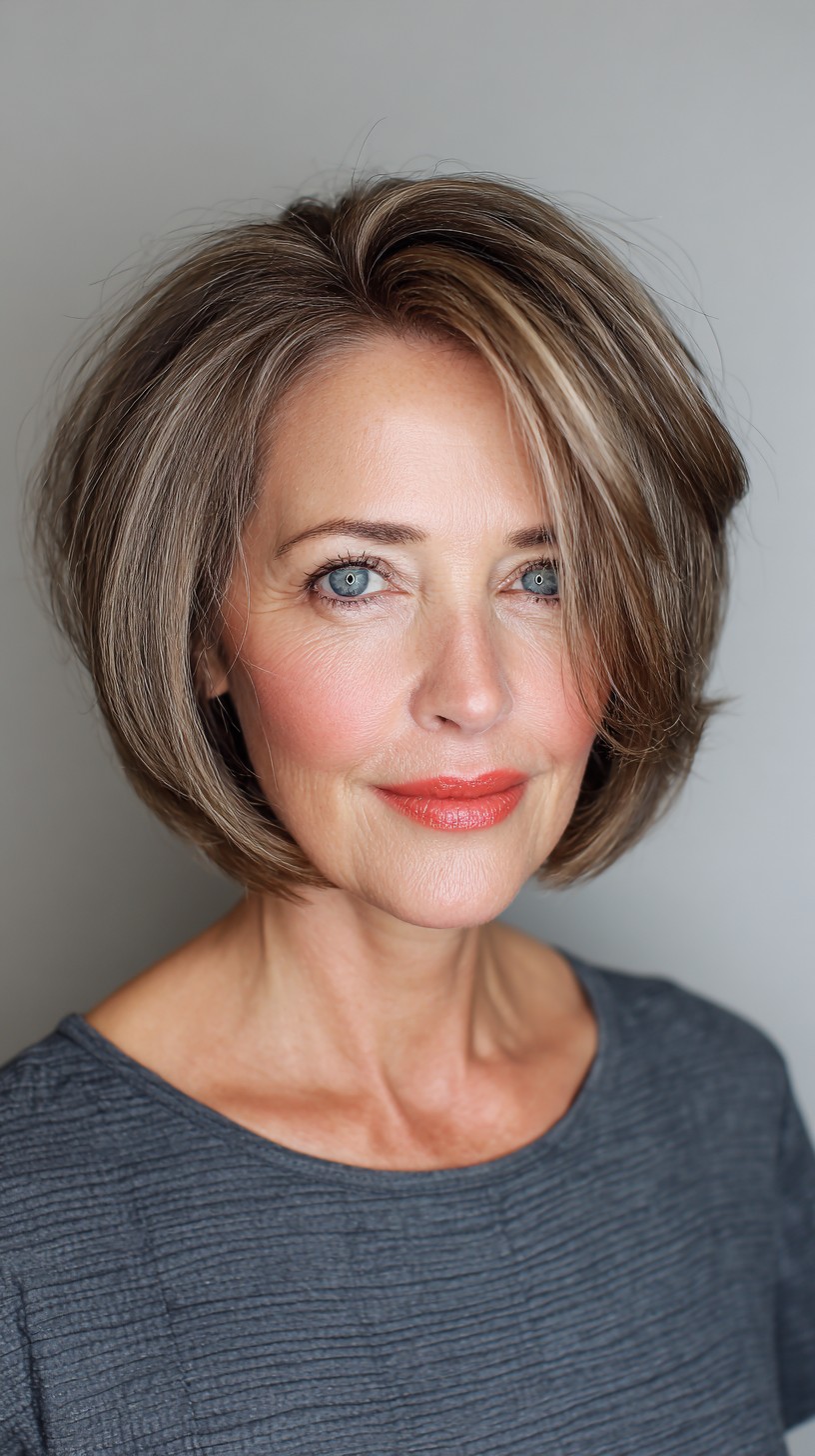 Polished Silver Bob with Swooping Layers