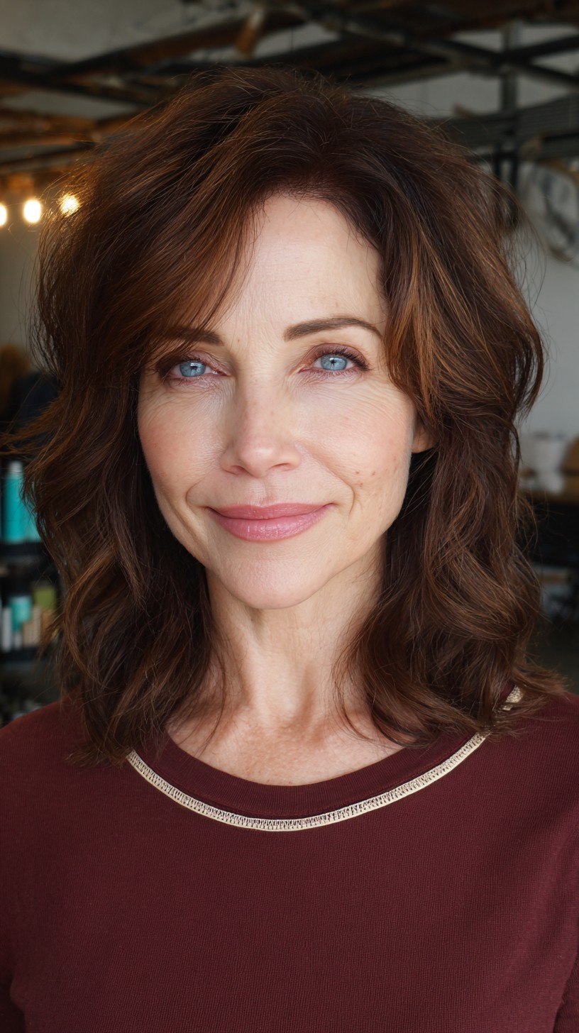Rich Auburn Waves with Gentle Layers