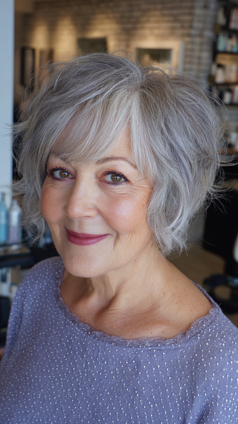 Silver Voluminous Waves with Light Fringe