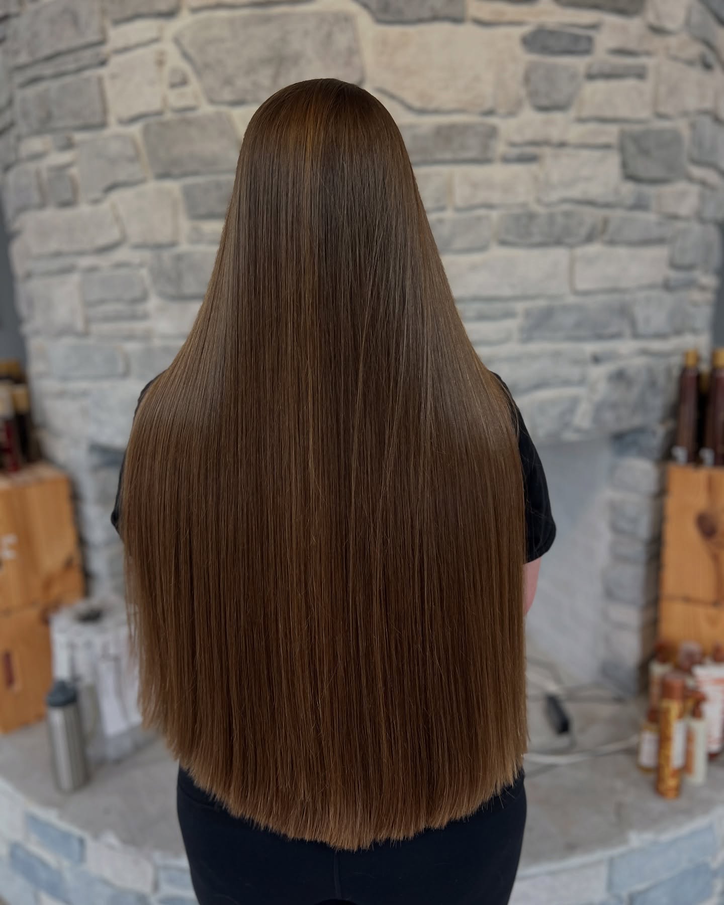 Sleek Long Brown Hair with Subtle Shine
