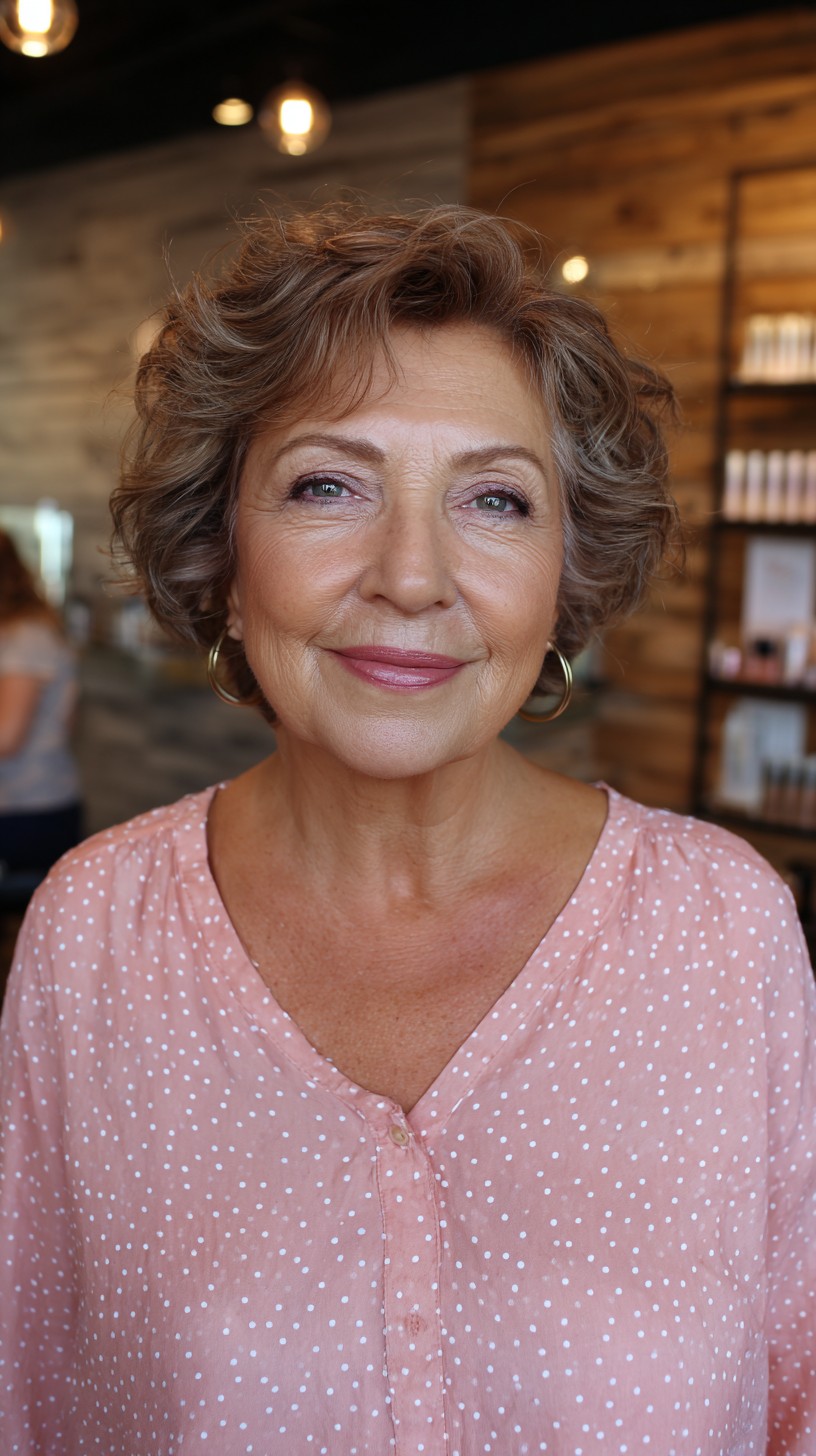 Textured Cinnamon Tousle with Soft Bangs