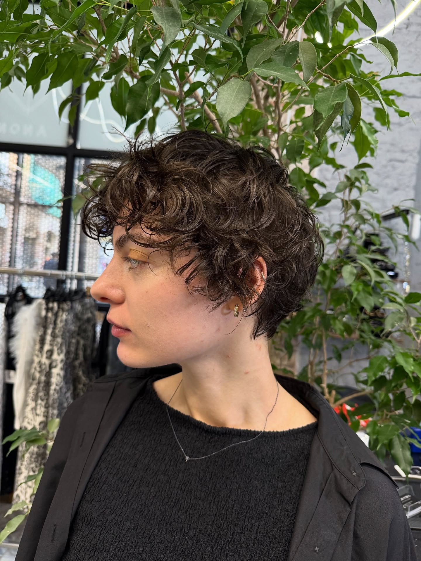 Textured Curly Pixie with Natural Volume