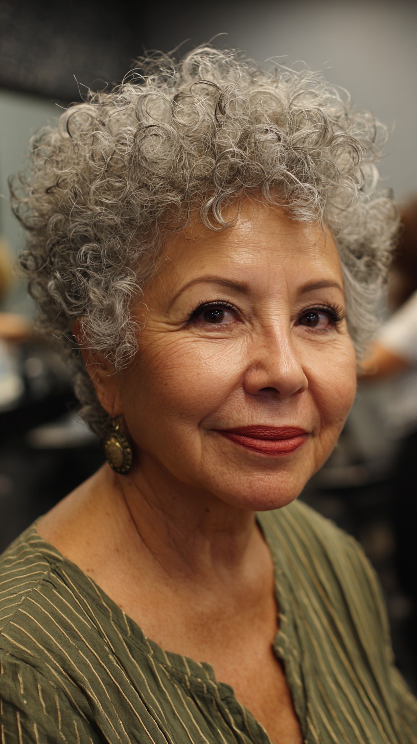 Textured Silver Corkscrew Curls
