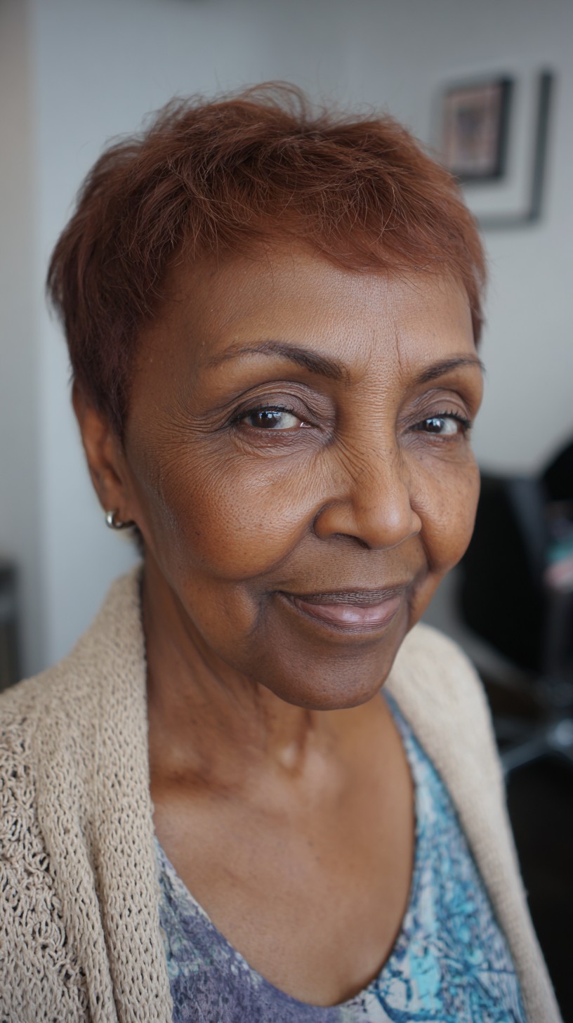 Vibrant Auburn Textured Short Cut